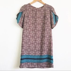 Adrienne Mixed Print Split Sleeve Shift Dress